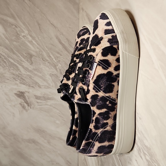 Superga Platform Velvet Cheetah Print Sneakers Women's sz 10 - Picture 3 of 10
